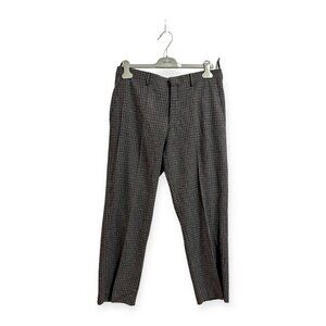 Miu Miu Wool Cashmere Check plaid Cropped Pants Gray Straight Leg IT 44 (US 8)